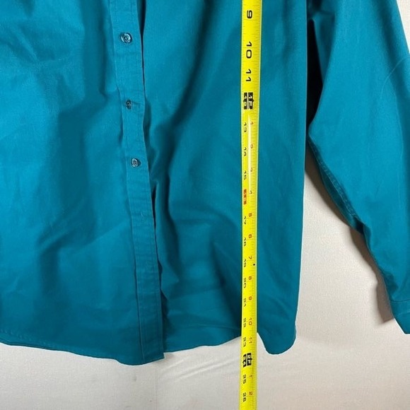 Equine Oasis Designs Ladies Long Sleeve Button Down Shirt‎ Teal Horse - Size L - Picture 5 of 7